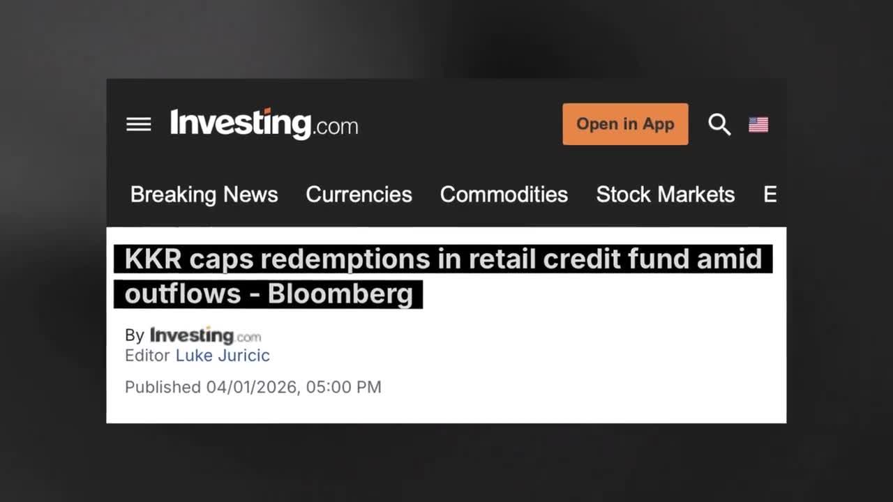 Investing.com news headline: 'KKR caps redemptions in retail credit fund amid outflows - Bloomberg'