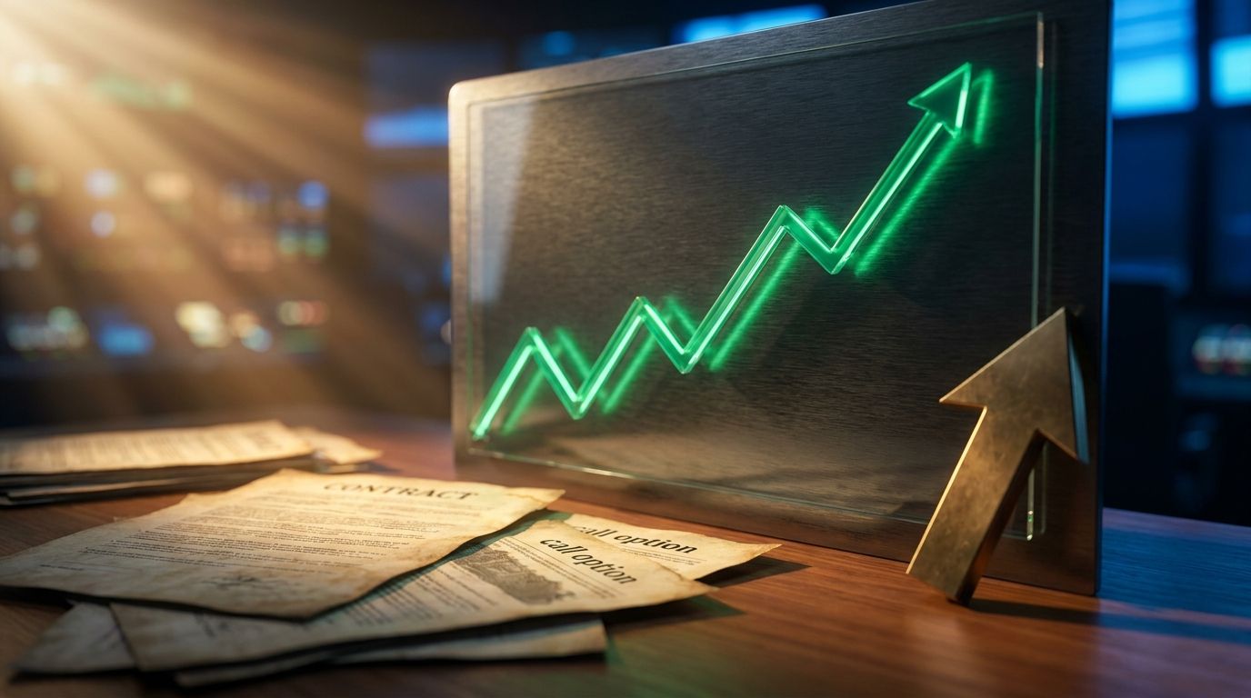 A dramatic close-up of a green upward-trending bond yield curve or price chart glowing against a dark financial dashboard background, with golden light breaking through to suggest a turning tide.