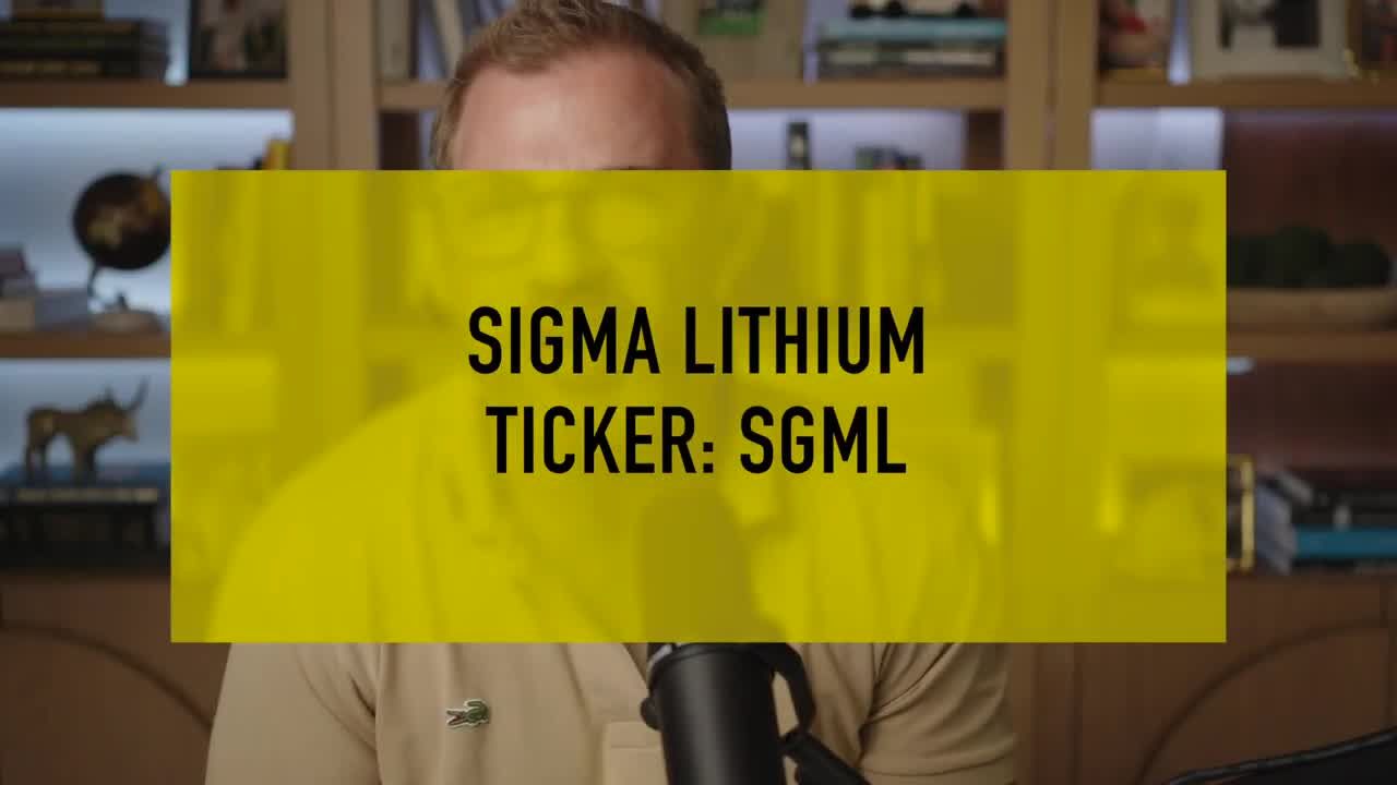 Text overlay displaying 'SIGMA LITHIUM' with stock ticker symbol 'SGML'