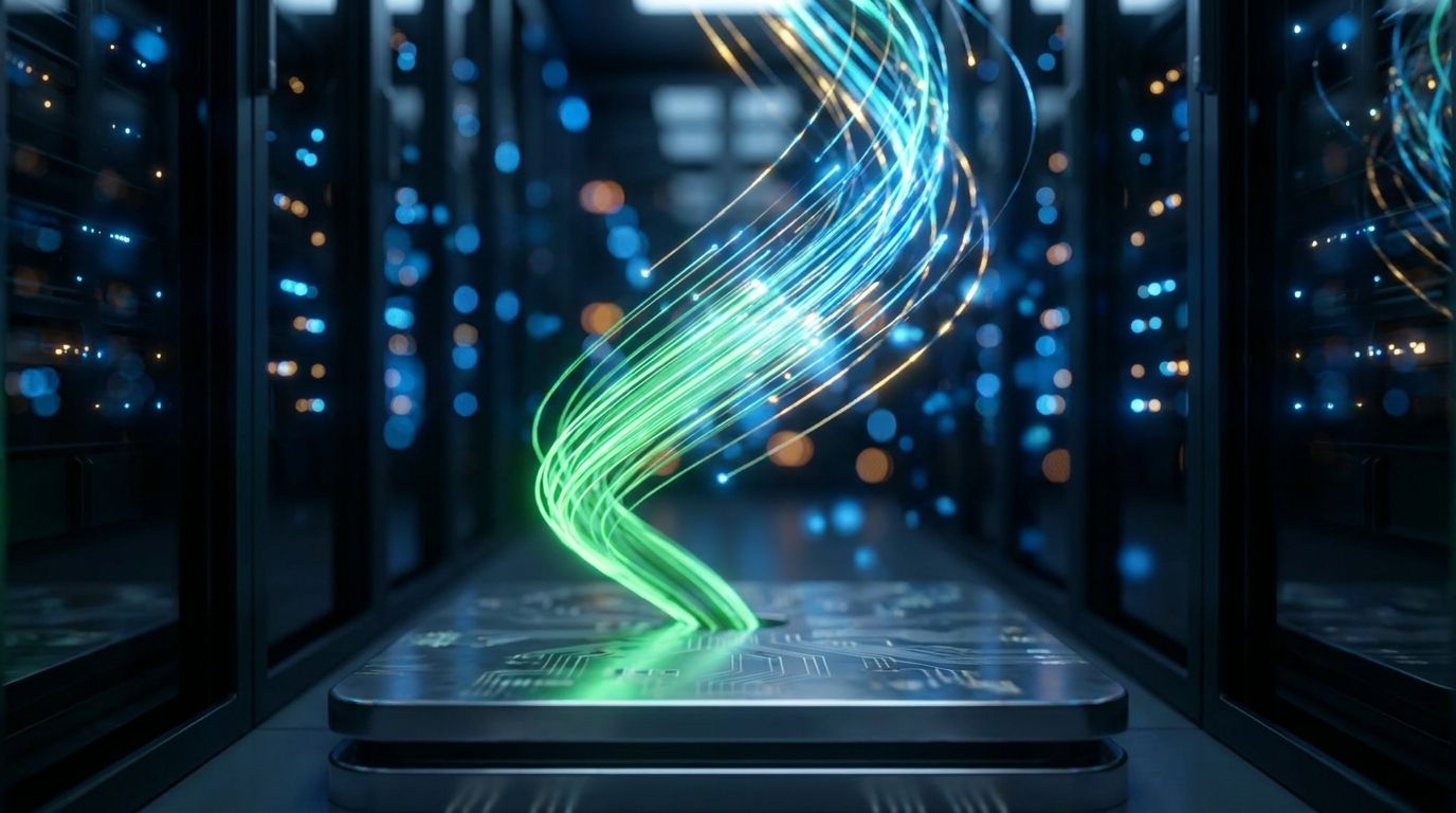 A dynamic stock market chart with a powerful upward-trending green line surging dramatically off its lows, set against a dark financial dashboard background with glowing data visualizations.